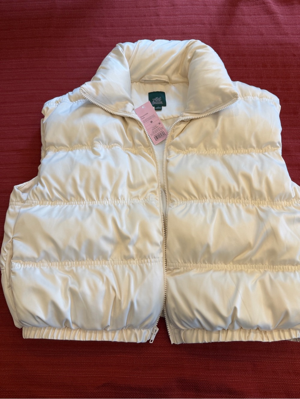 wild fable Cream Puffer Vest for Women NWT